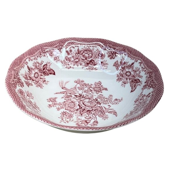 7 Red Parliament Premiere Original Manufacturers Asiatic Pheasants Cereal Bowls - Picture 8 of 13